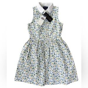 NWT Polo Ralph Lauren Floral Cotton Oxford Shirtdress Little Girls Size 7